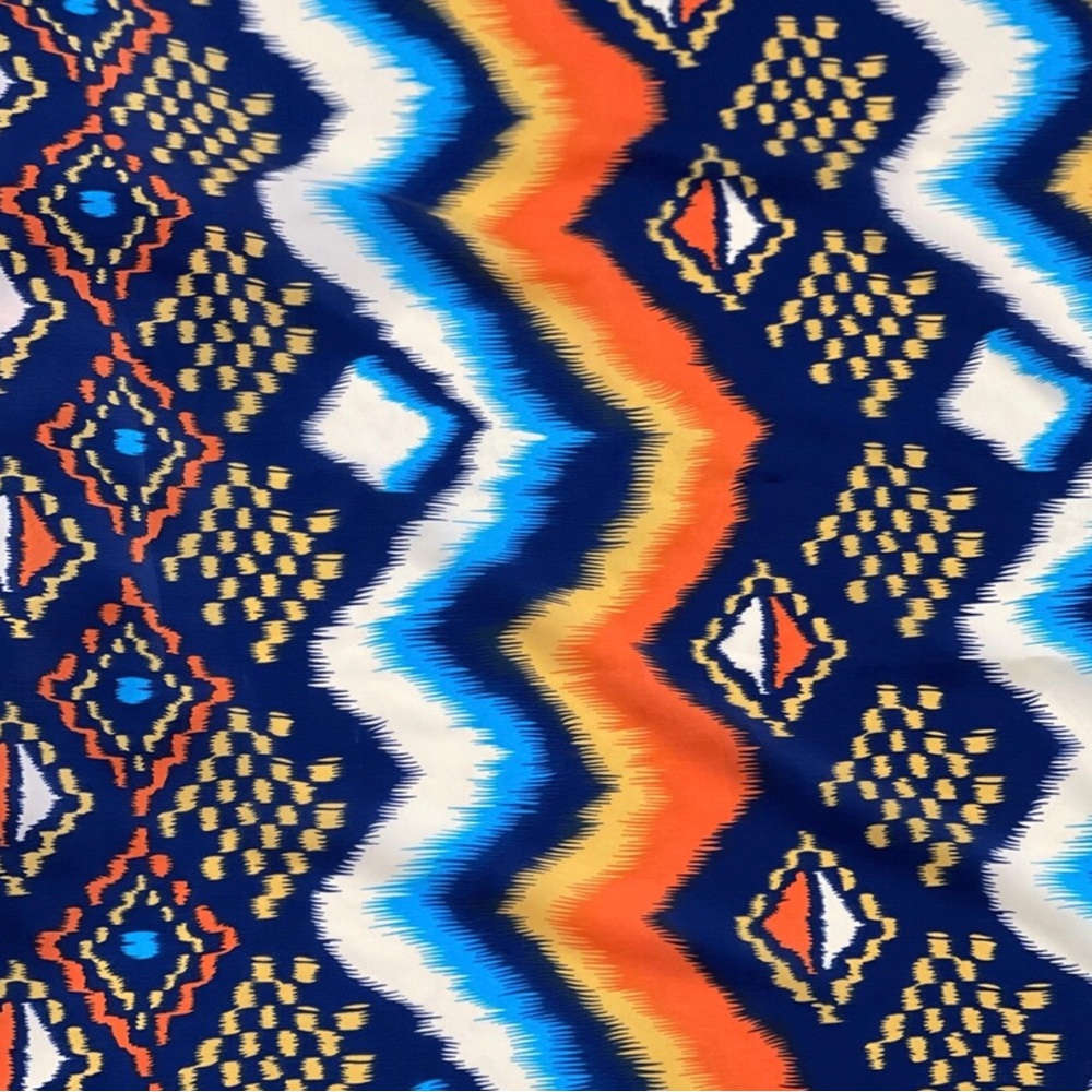 Vibrant Patterned Multicolor Poly Print Satin Fab… - image 2